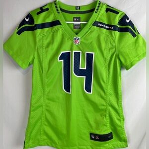 Nike DK Metcalf Seattle Seahawks Action Neon Green Jersey #14 Woman’s Medium